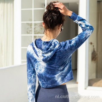 Tie-dye bedrukte losse hoodies met lange mouwen